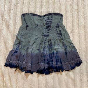 Tie dye skirt or tube top! Frayed layered design worn as a tube top or skirt